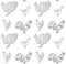Vector seamless pattern of hand drawn home birds