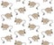 Vector seamless pattern of hand drawn Jerboa