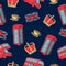 Vector seamless pattern of hand-drawn London symbols