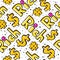 Vector seamless pattern with hand drawn Rich word typography, golden dollar sign and hashtag. Luxury and expensive.