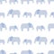 Vector Seamless pattern with hand drawn silhouette elephants and baby elephant