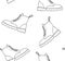 Vector seamless pattern of hand drawn sketch boot