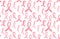 Vector seamless pattern of hand drawn textured pink breast cancer awareness ribbon Women oncological disease awareness