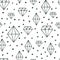 Vector seamless pattern with hand drawn watercolor diamond crystals.