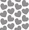 Vector seamless pattern of heart chess texture