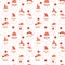 Vector seamless pattern with hipster Santa faces