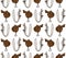 Vector seamless pattern of horse bridle and saddle