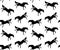 Vector seamless pattern of horse silhouette kick