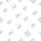 Vector seamless pattern of icons, different types of pencil sharpeners, black and white linear on a white background