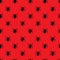 Vector seamless pattern with icons spiders on red background.