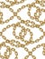 Vector seamless pattern of interwoven golden chains