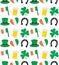 Vector seamless pattern of Irish st Patric day