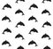 Vector seamless pattern of killer whale silhouette