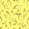 vector seamless pattern of leaves with yellow shadow .