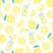 Vector seamless pattern with lemons and lemonade