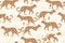 Vector seamless pattern with leopard illustration