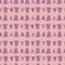 Vector seamless pattern with lila, violet, pink bluebell blossom two sizes in a row a pink background.