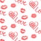 Vector seamless pattern - lips prints