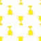 Vector seamless pattern made of gold cup. a pattern of a yellow cup in the style of doodles located on a white background. reward
