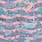 Vector seamless pattern on the marine-themed. Sea creatures.