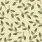 Vector seamless pattern with minimalistic leaves. Botanical background