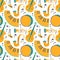 Vector Seamless pattern with music instruments jazz concept