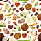 Vector seamless pattern for nuts and fruit seeds