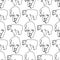 Vector seamless pattern with one line polar bears