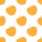 Vector seamless pattern with orange apples; isolated on white.