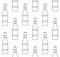 Vector seamless pattern of outline beer bottle