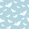 Vector seamless pattern paper origami swan