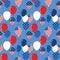 Vector seamless pattern with patriotic balloons. National colors of the United States. American flag,stars and stripes
