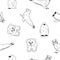 Vector seamless pattern of Penguin, king penguin chick, fur seal, polar bear cub, small Common seal. Set of isolated small cartoon