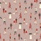 Vector seamless pattern with people walking on the street. Men, women, children outdoors with different kinds of activities