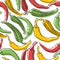 Vector seamless pattern with peppers