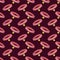 Vector seamless pattern with pink dog-collars on black background.