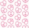 Vector seamless pattern of pink heart peace sign