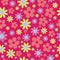 Vector Seamless Pattern Pink Hippie Floral
