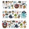 Vector seamless pattern Pirate party for children Kindergarten