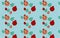 Vector seamless pattern with pomegranates. Decorative from pomegranate fruits.