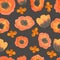 vector seamless pattern poppies background