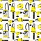 Vector seamless pattern of power tools.