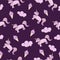 Vector seamless pattern on purple background unicorn ponies