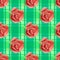 Vector seamless pattern with red roses.