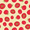 Vector seamless pattern with red tomatoes. Fresh organic food. Vegan, farm, natural food background. Organic ingredient