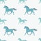 Vector seamless pattern with retro colored horses