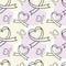 Vector seamless pattern of ribbons in the shape of heart. Symbol of fighting cancer. St. Valentine s Day, love