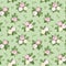 vector seamless pattern with rose buds and leaves