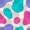 Vector seamless pattern with round dotted elements and fluid shapes. Trendy geometric