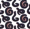 Vector seamless pattern with scary centipedes on white background. Texture with cartoon julida. Fabric with millipede insect